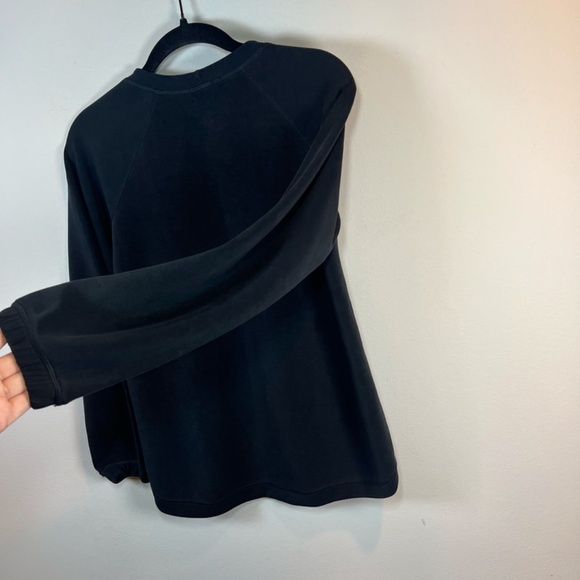 NUX Womens Sleek Sweat Ultra Soft Pullover Crew Neck Sweatshirt Black Yoga Small - Picture 11 of 14